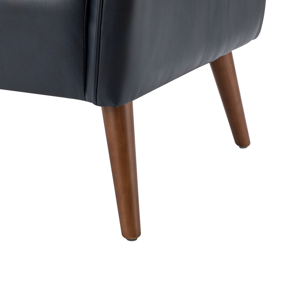Vegan Leather Armchair Set of 2, Navy