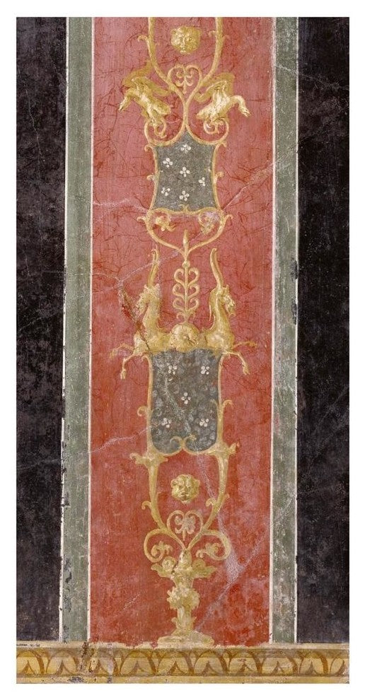 "Wall Fragment with Grotesques" Print 1st Century Roman Artisan, 38"x74"