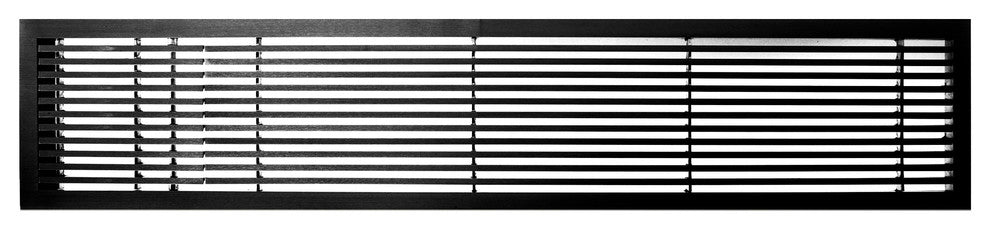 AG20 Series 6"x 48" Left Door Solid Aluminum Fixed Bar, Black-Gloss