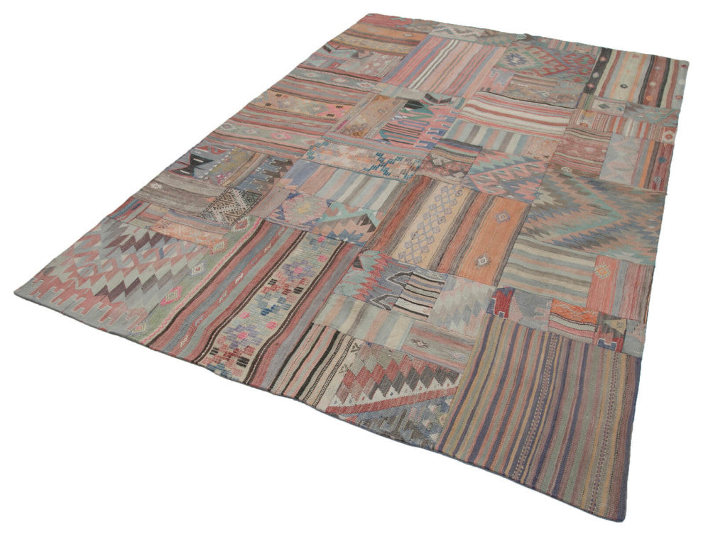 Rug N Carpet - Handmade Anatolian 6' 8'' x 9' 11'' Unique Patchwork Kilim Rug