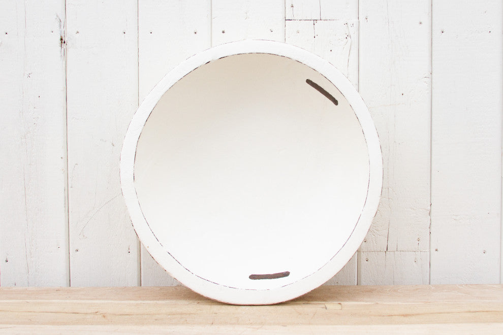 Large Metal Strap White Bowl