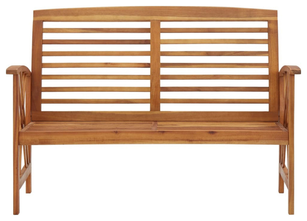 vidaXL Outdoor Patio Bench Wooden Garden Bench with Armrests Solid Wood Acacia