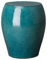 18 In Tall Teal Ceramic Seiji Garden Seat
