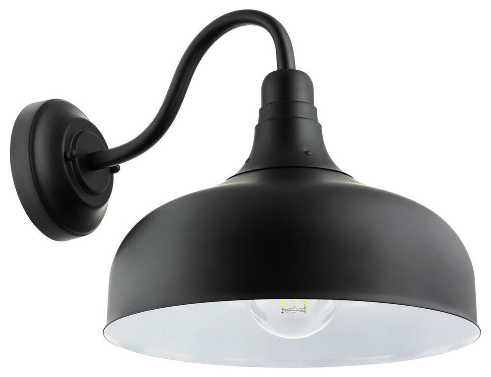 Sunlite 12" Wall-Mounted Gooseneck Rustic Barn Fixture, Black