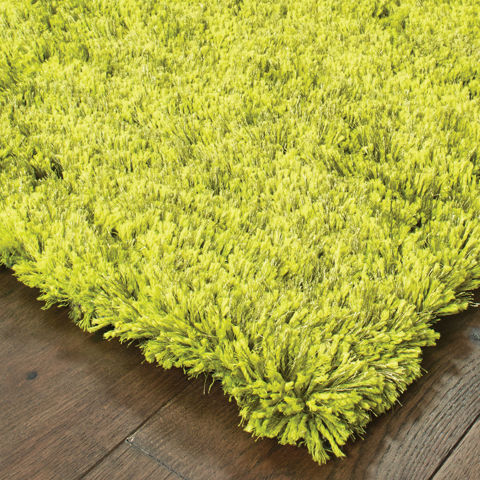 Milan Shag Shag Green and Green Rug, 5'x7'