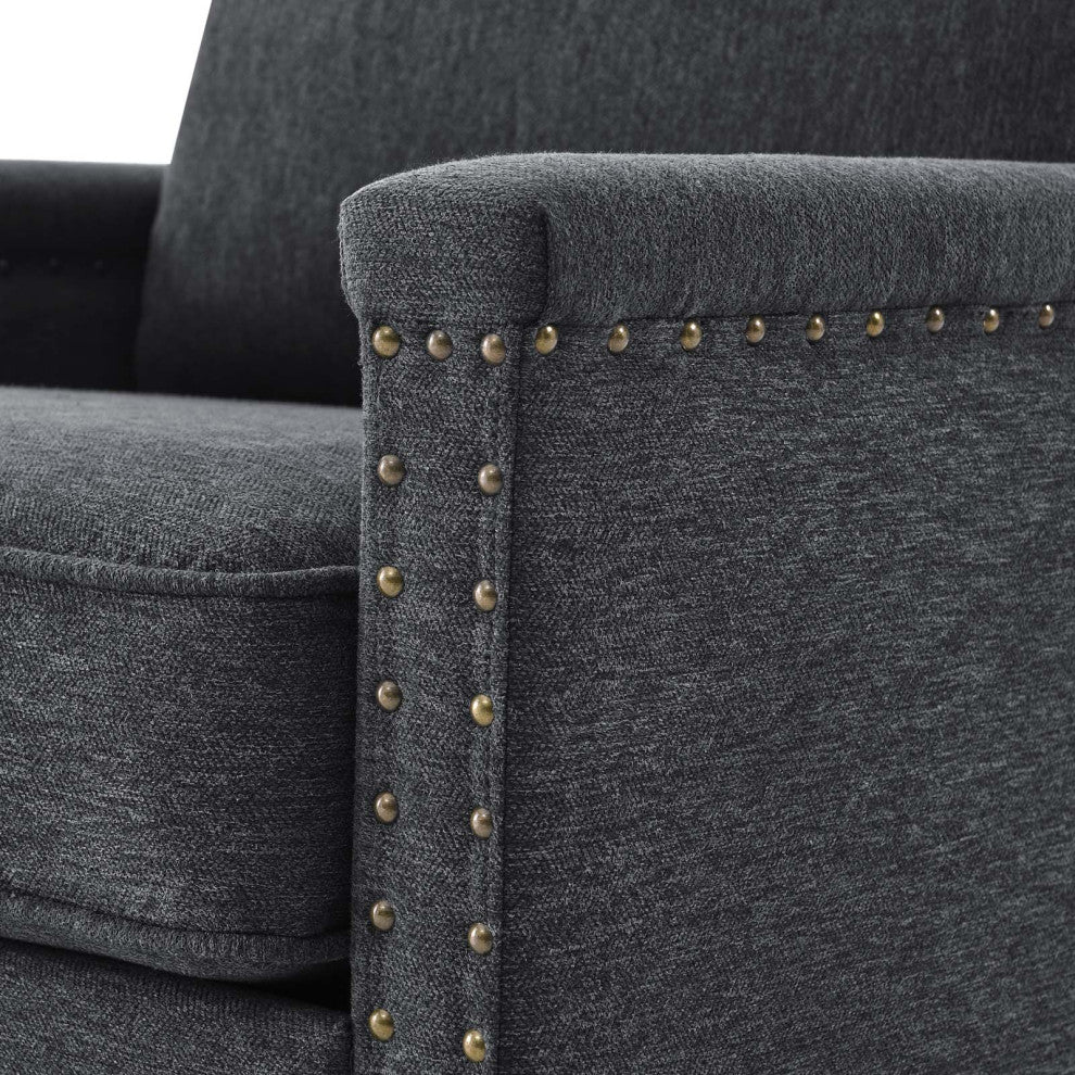 Armchair Accent Chair, Fabric, Dark Gray, Modern, Living Lounge Hospitality