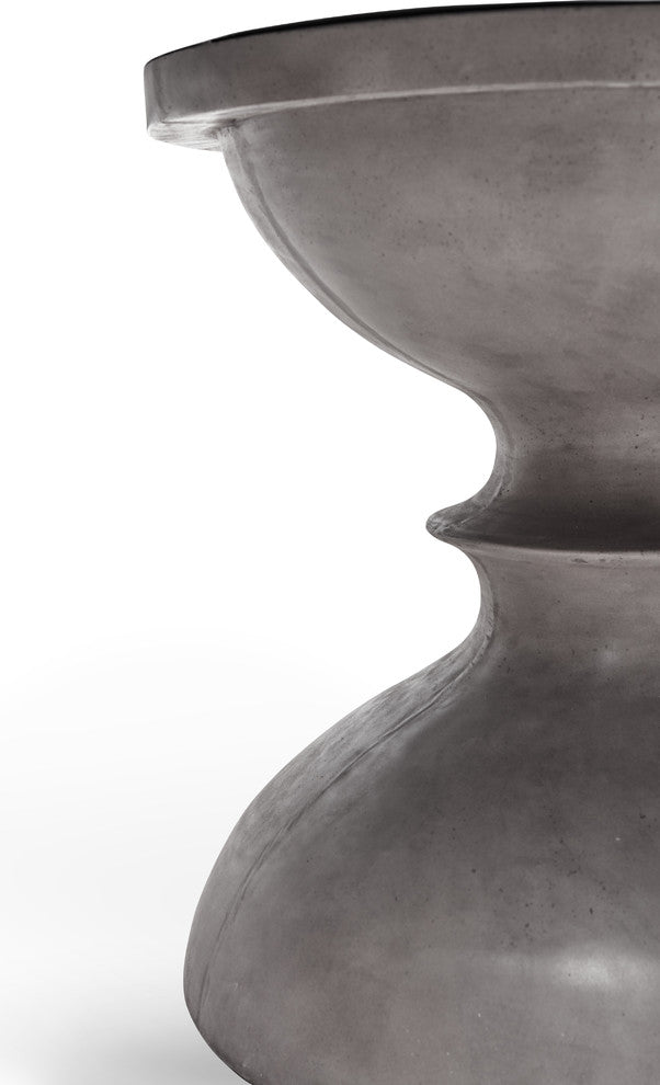 Urbia Mixx Concrete Spindle 59" Round Dining Table, Dark Gray