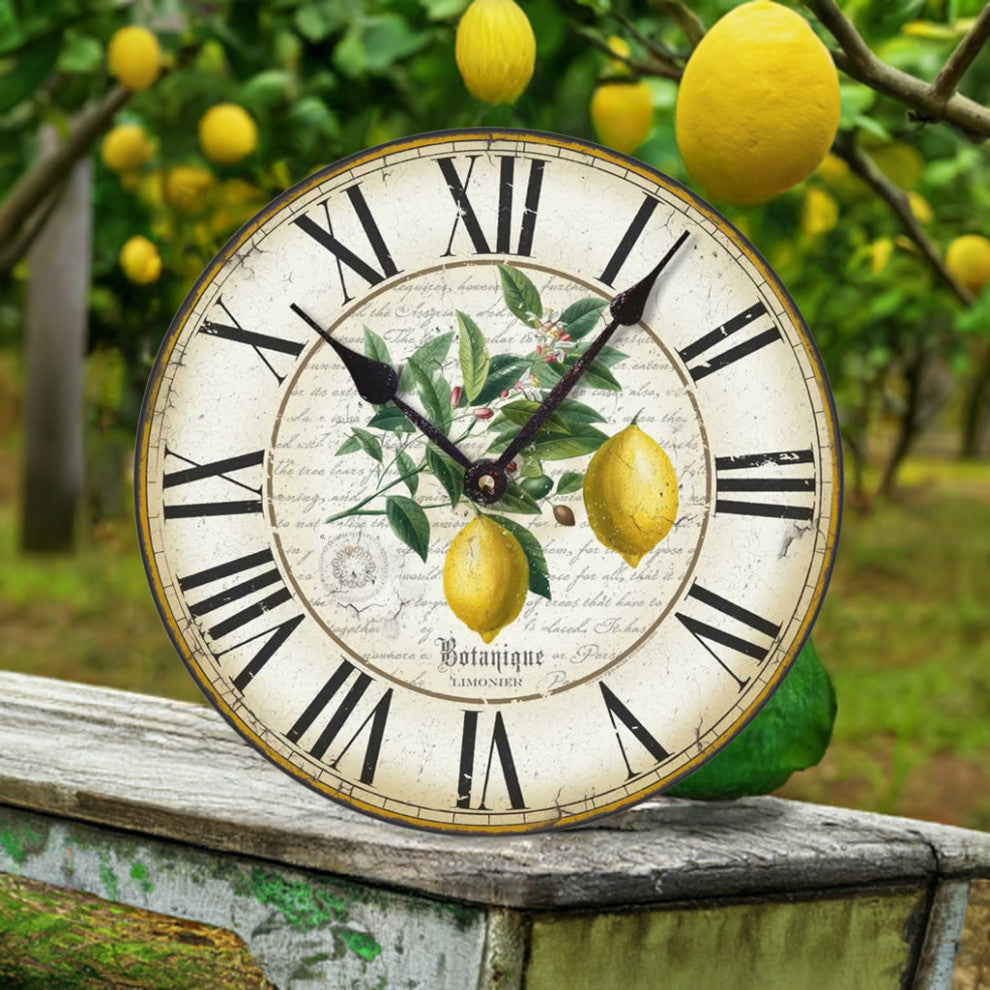 Vintage-Style 12 Inch Lemon Wall Clock