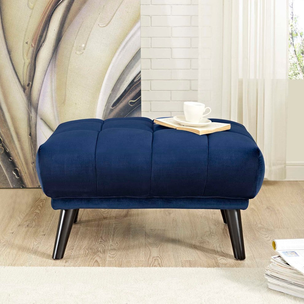 Modern Navy Bestow Velvet Ottoman
