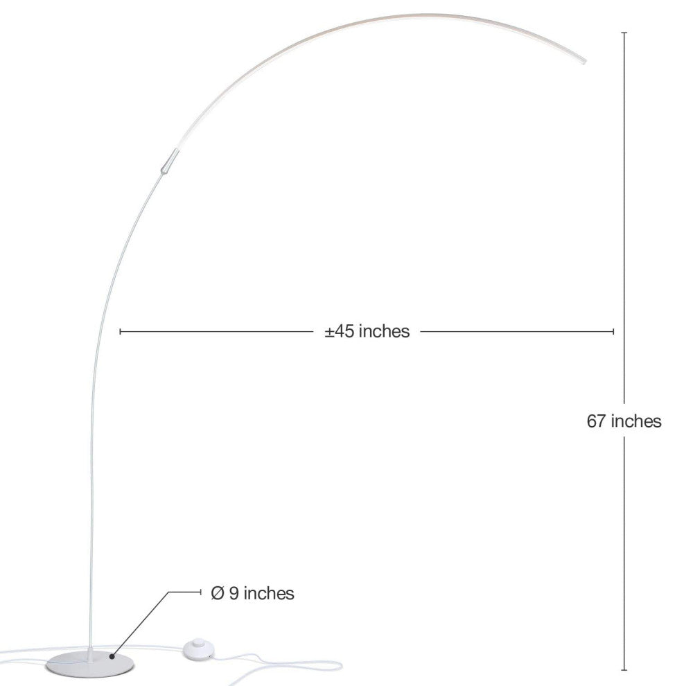 Brightech Sparq - Hanging, LED Arc Floor Lamp - Over The Couch, Contem