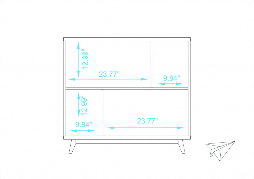 Modern Black And Natural Bookcase