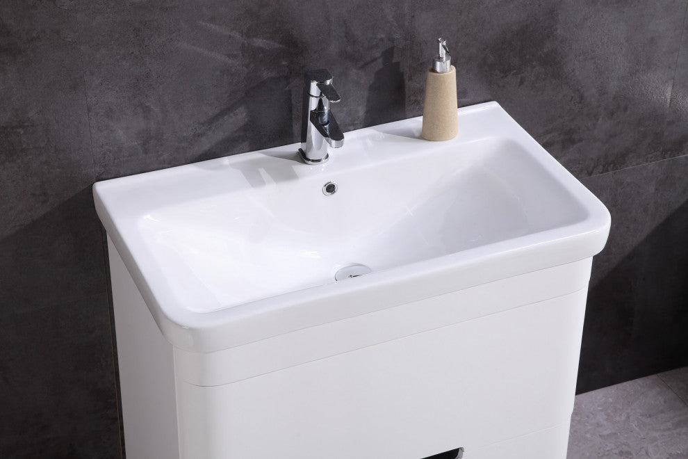 32" Bathroom Vanity With Led Mirror, PVC