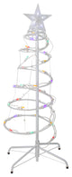 Set of 2 Multi-Color LED Lighted Spiral Christmas Trees Decorations 3' 4'