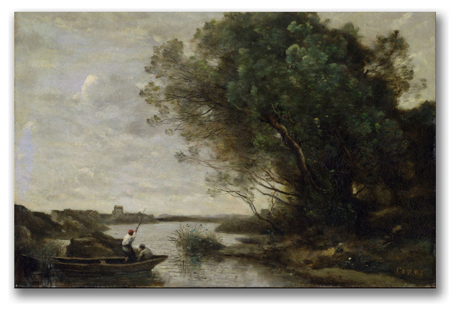 'River Landscape' Canvas Art by Jean Baptiste Corot