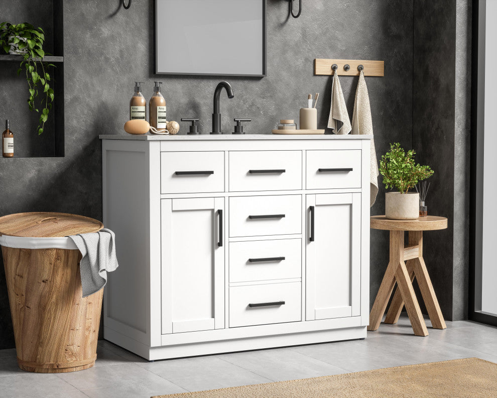 Home Living 42" Single Bathroom Vanity, White