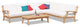 5-Piece Sam Outdoor Teak Sectional Sofa Set & Sunbrella Cushions BravadaLimelite