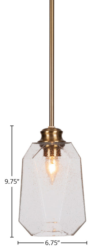 Rocklin 1-Light Stem Hung Pendant, New Age Brass/Clear Bubble