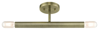 Copenhagen 2-Light Antique Brass Semi-Flush