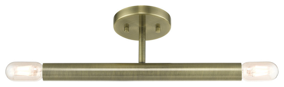 Copenhagen 2-Light Antique Brass Semi-Flush
