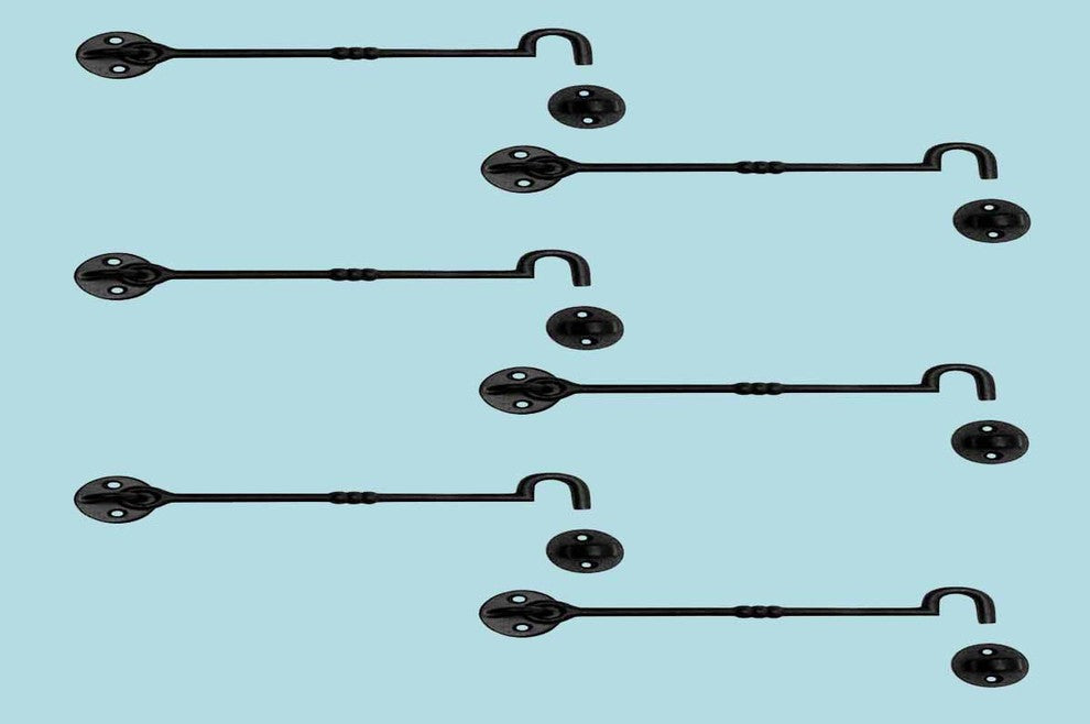 6 Cabin Hook Eye Shed Gate Door Latch Locker Holder 7" Iron |
