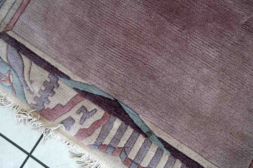 Handmade Vintage Tibetan Khaden Rug 4'x5.9', 122cmx180cm 1960s