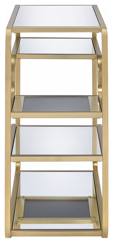 HomeRoots Modern yet Retro Gold And Glass Bar Table