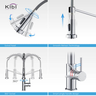Lodi Single Handle Pull Down Kitchen Faucet, Chrome