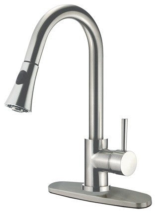 Gourmetier Single-Handle Pull-Down Kitchen Faucet, Brushed Nickel