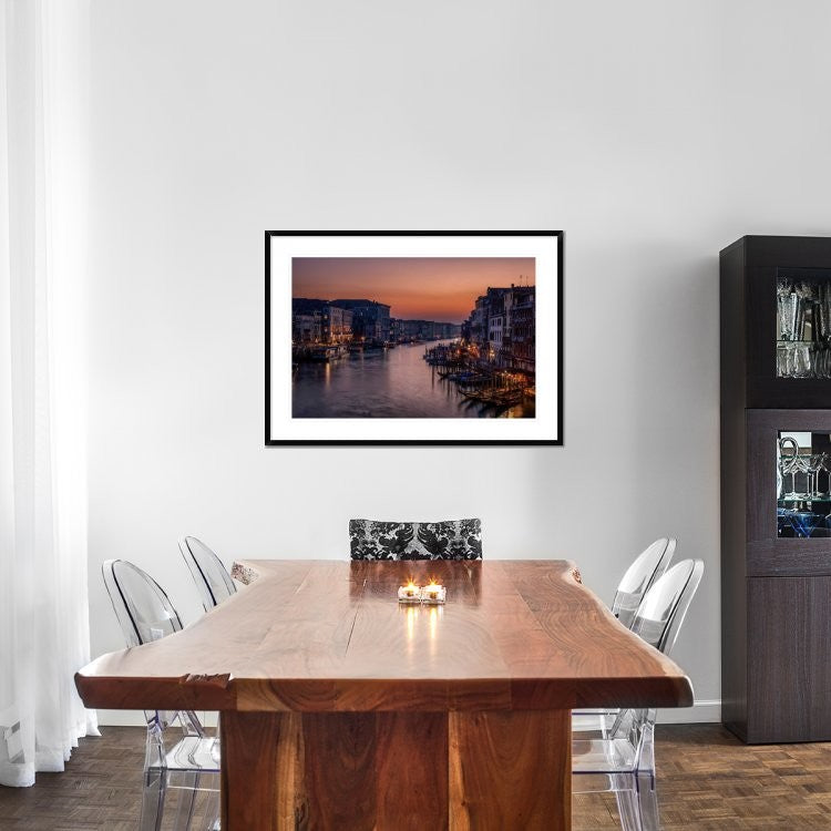 "Venice Grand Canal At Sunset" Framed Digital Print by Karen Deakin, 44x32"