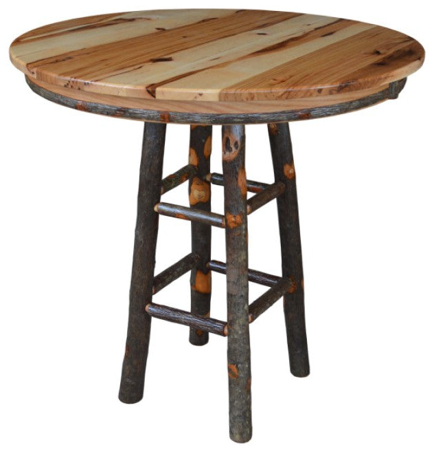 Hickory Round Bar Table, Rustic Hickory, 42" Round
