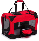 Folding Deluxe Vista View House Pet Crate, Red, Large