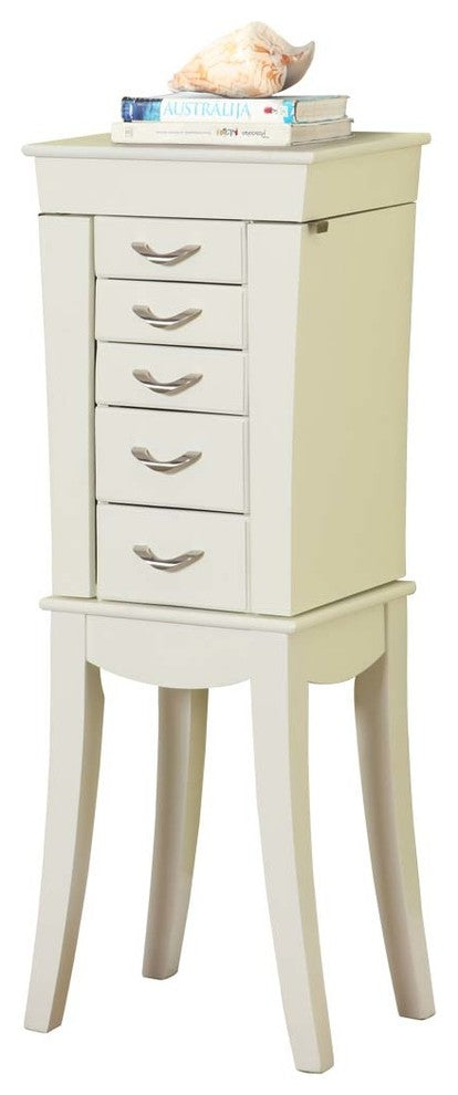 Eiffel Tower 5-Drawer Jewelry Armoire, White