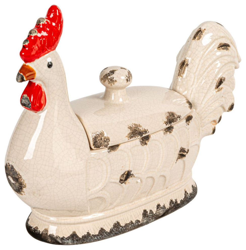 Rooster Container With Lid