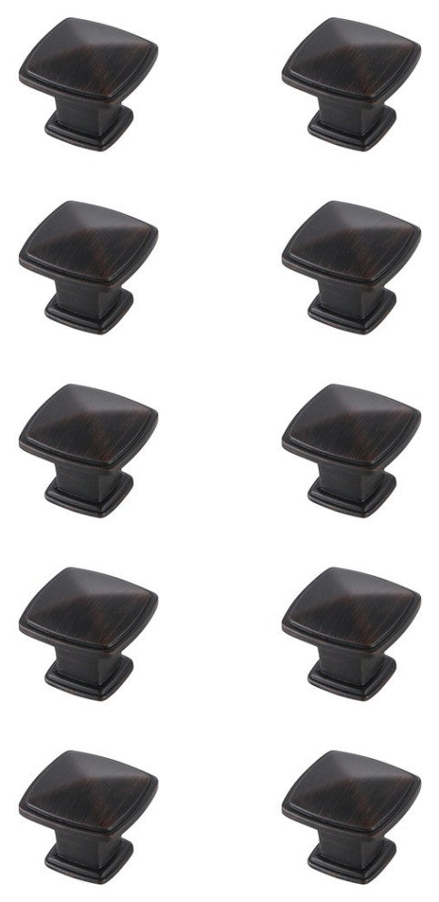 KB2023-ORB-10PK Marcel 1.2" Square Knob Multipack, Set of 10, Oil-Rubbed Bronze