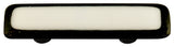 Art Glass Rectangle Bordered Pull, Black Post, Black Border White