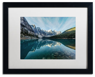 Pierre Leclerc 'Moraine Lake Reflection' Matted Art, Black Frame, White, 20x16