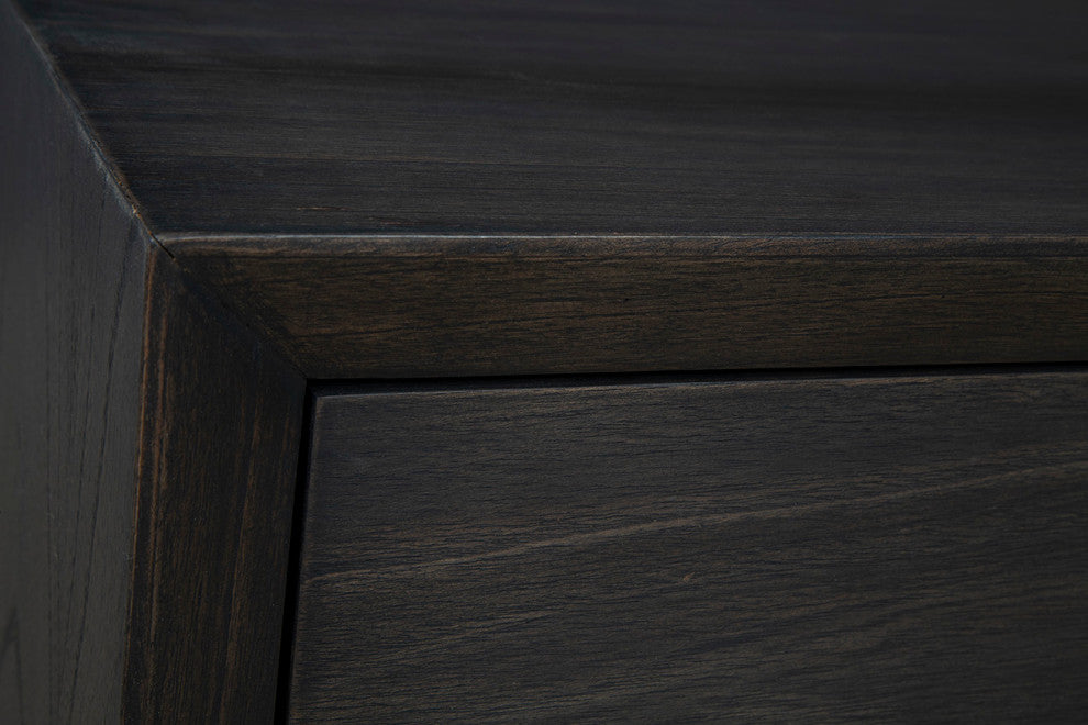 Small Buxton 4-Drawer Oak Chest, Charcoal