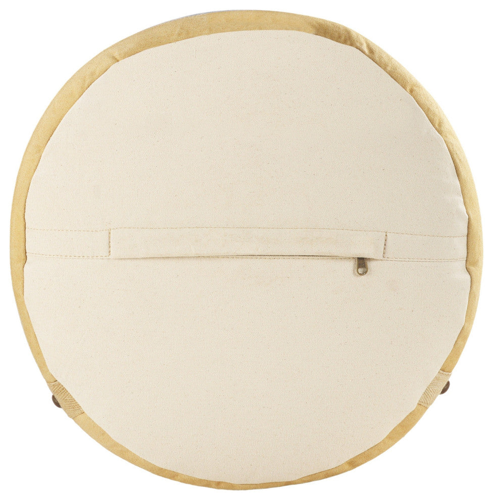Rustic Farmhouse Striped Pouf