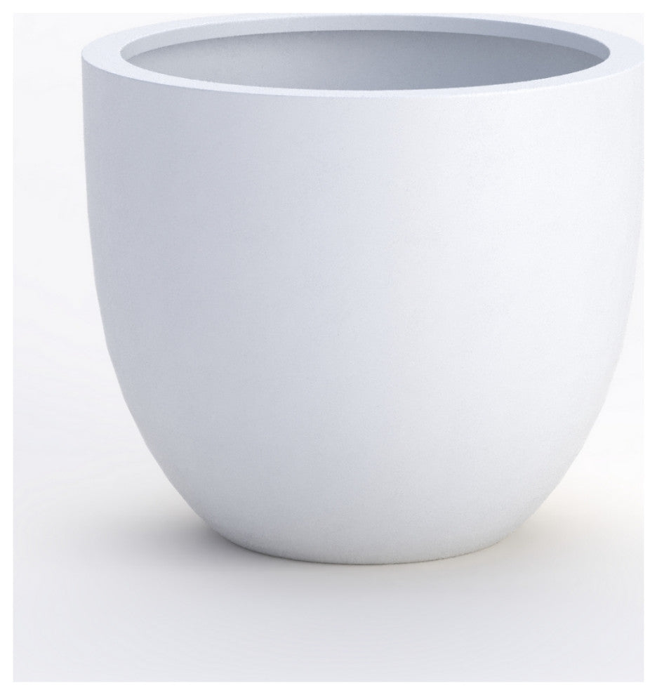 DTY Signature Mount Belford 1-piece Fiberstone Planter, White, Small