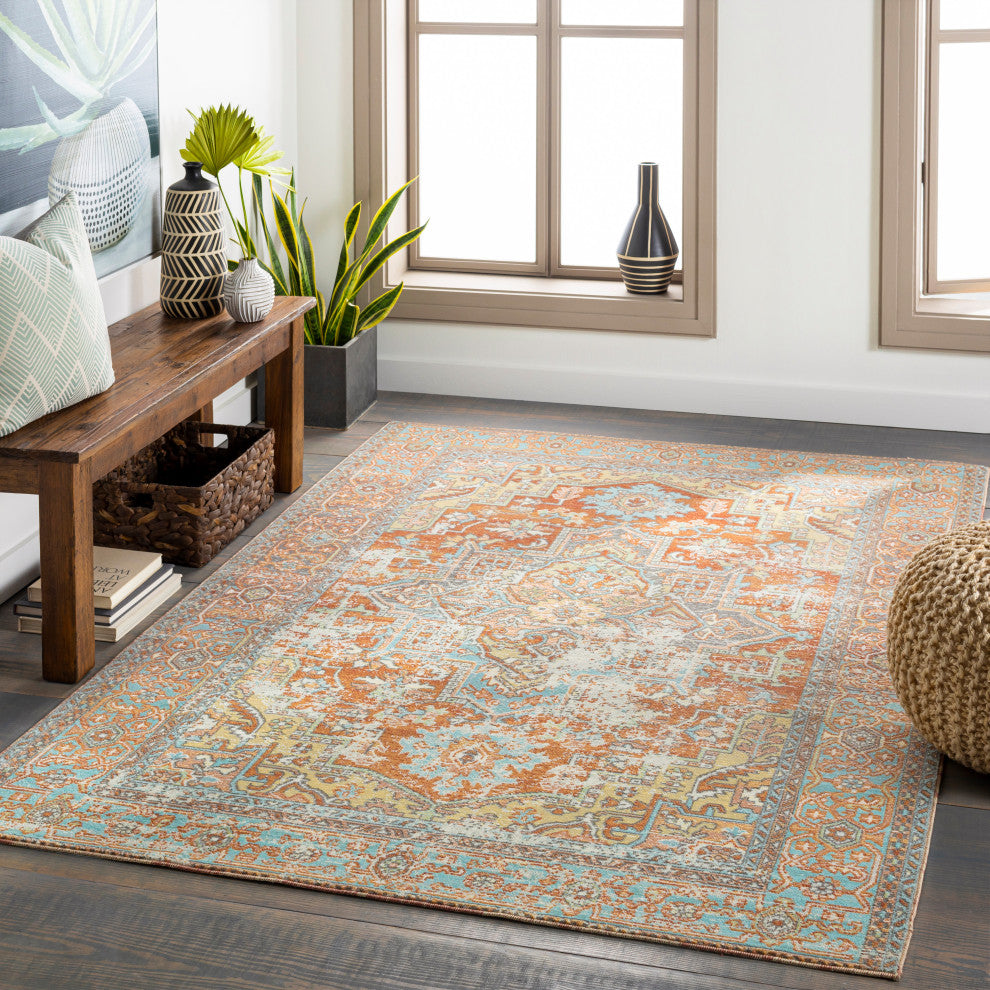 Bodrum BDM-2312 Rug, Ivory and Burnt Orange, 7'10