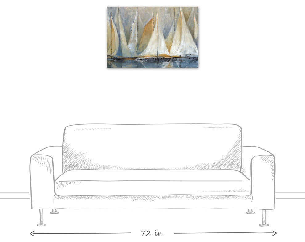 "Sailboats On Water" Canvas Wall Art, 20"x30", Unframed