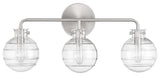 Mason 3-Light Bathroom Vanity Light, Matte Black, Satin Nickel