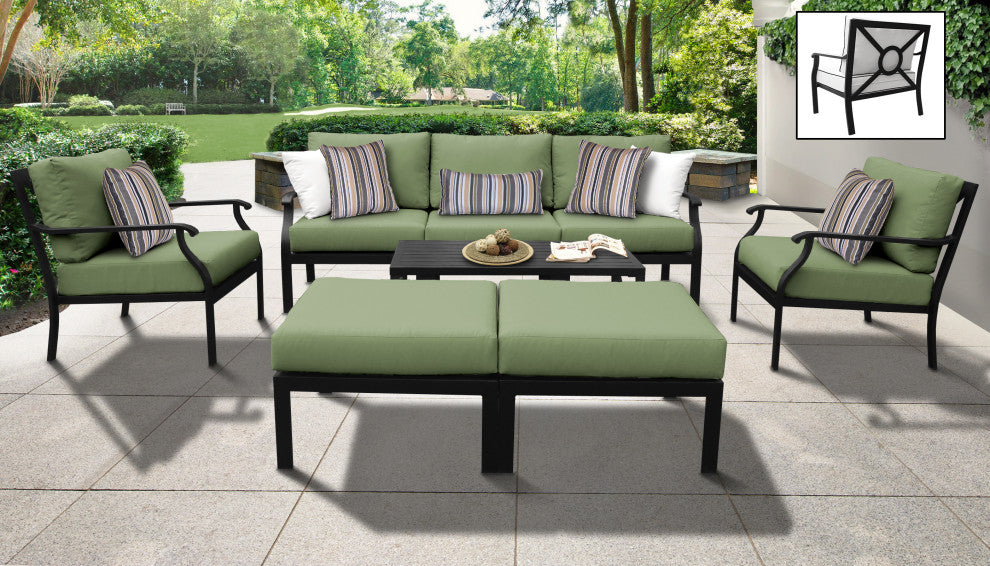 kathy ireland Madison Ave. 8 Piece Aluminum Patio Furniture Set 08c, Forest