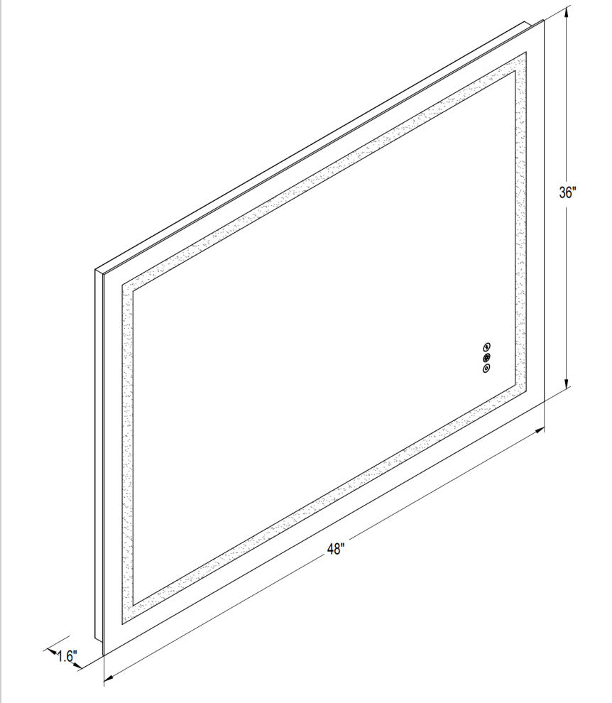 Anti-Fog Dimmable Multi-Color Inductive Touch LED Bathroom Mirror, 48x36 Inch