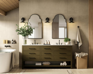Home Living 72" Double Bathroom Vanity, Chestnut Brown