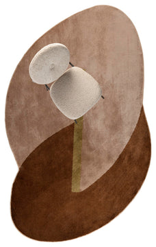 Organic Shaped Woven Rug 5' x 8', Zuiver Phila, Brown