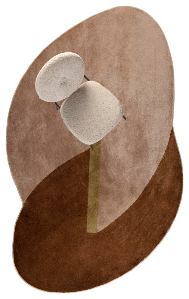 Organic Shaped Woven Rug 5' x 8', Zuiver Phila, Brown