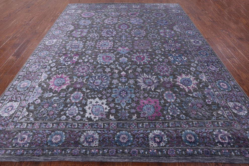 Persian Hand-Knotted Wool and Silk Rug 8' 1" X 10' 3" Q6072