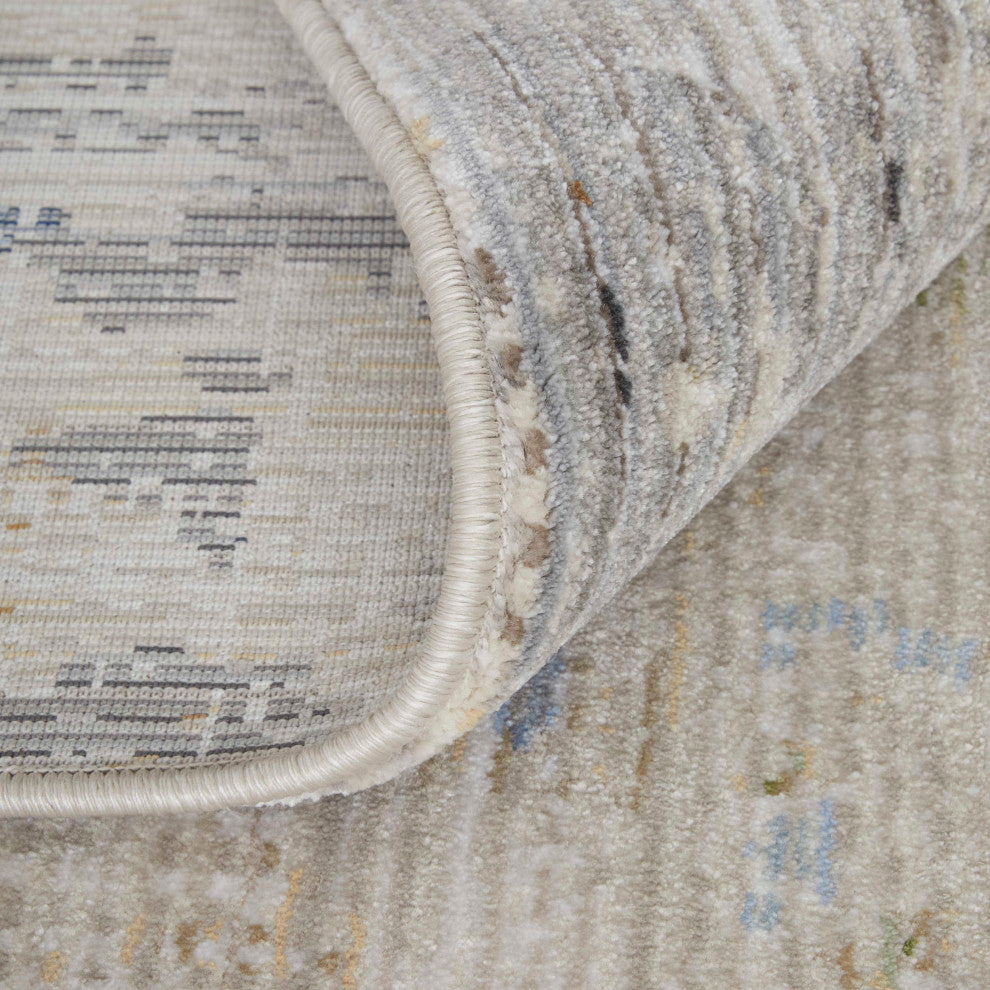 Maxin R39NU Modern/Casual/Industrial Runner, Ivory/Multi, 2'6"x7'3"