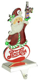 Silver Plated Pepsi-Cola Santa Christmas Stocking Holder, European Crystals